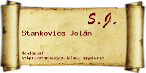 Stankovics Jolán névjegykártya