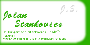 jolan stankovics business card